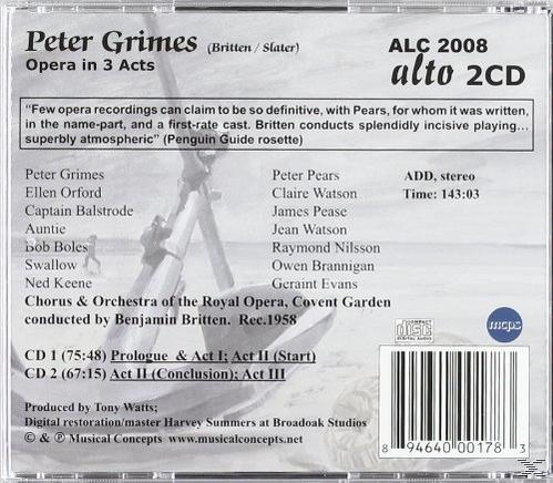 VARIOUS, Royal Opera House Chorus & Orchestra - Britten Peter Grimes  - (CD)