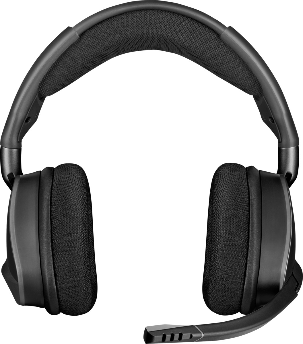 Casque audio noir circum-auriculaire avec microphone. Les oreillettes sont larges et le bandeau est rembourré.