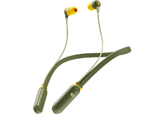 Auriculares inalámbricos - Skullcandy S2IQW-M687 INKD, Bluetooth, Micrófono, Control remoto, Verde y amarillo