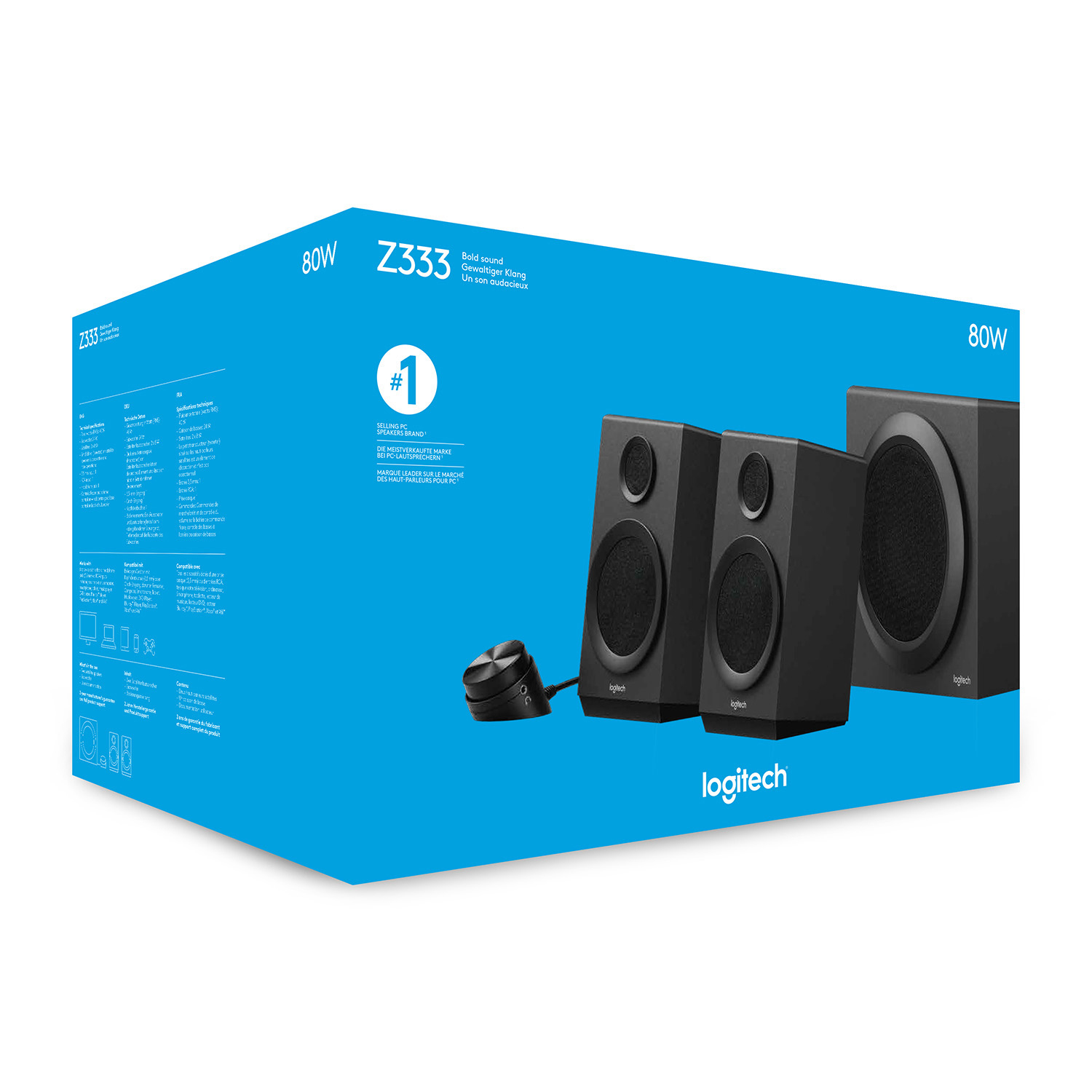 LOGITECH Z333 Multimedia Lautsprecher (2.1 Lautsprecher, Schwarz