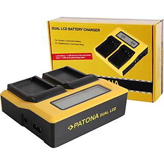 PATONA 7685 Dual LCD - Caricabatteria (Nero/Giallo)