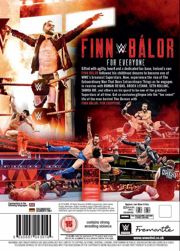 DVD-Cover von Finn Bálor für jeden mit Actionaufnahmen und Text.