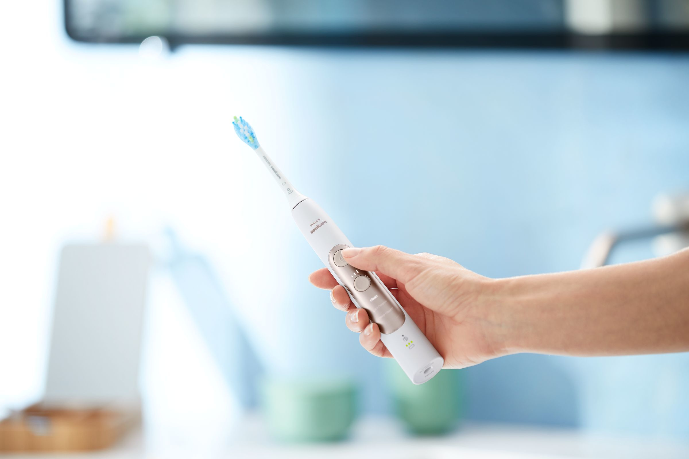 PHILIPS Sonicare HX9601/03 ExpertClean 7300
 Elektrische Zahnbürste Weiß, Reinigungstechnologie: Schalltechnologie