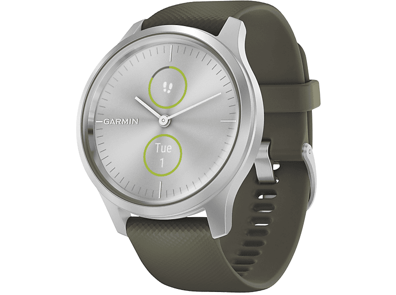 Smartwatch - Garmin Vivomove Style, Bluetooth® Smart and ANT+®, Plata y verde