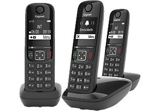 GIGASET AS690 Trio - Telefono cordless (Nero)