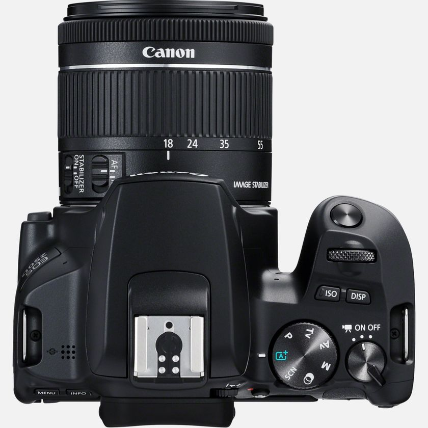 Cámara réflex - Canon EOS 250D, CMOS 24.1 MP, Vídeo 4K, Wi-Fi, Negro + Objetivo EF-S 18-55mm f/4-5.6 IS STM