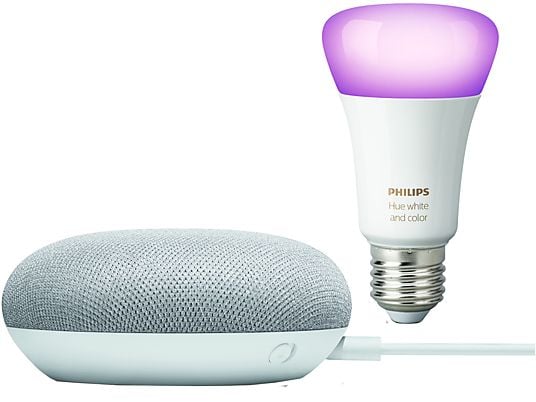 GOOGLE NEST Nest Mini en Philips Hue E27-lamp