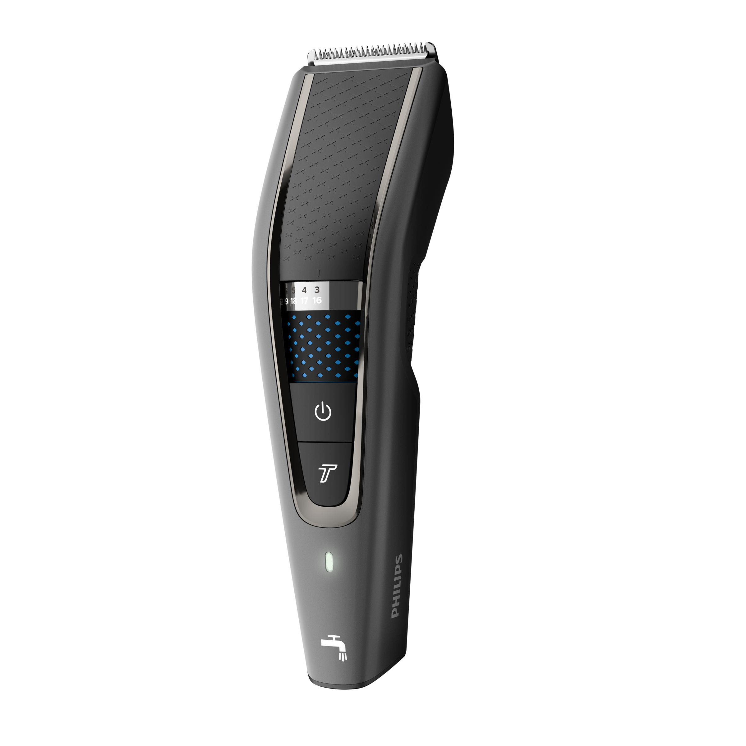 Ein Philips Haarschneider mit Digitalanzeige und dem Philips-Logo.