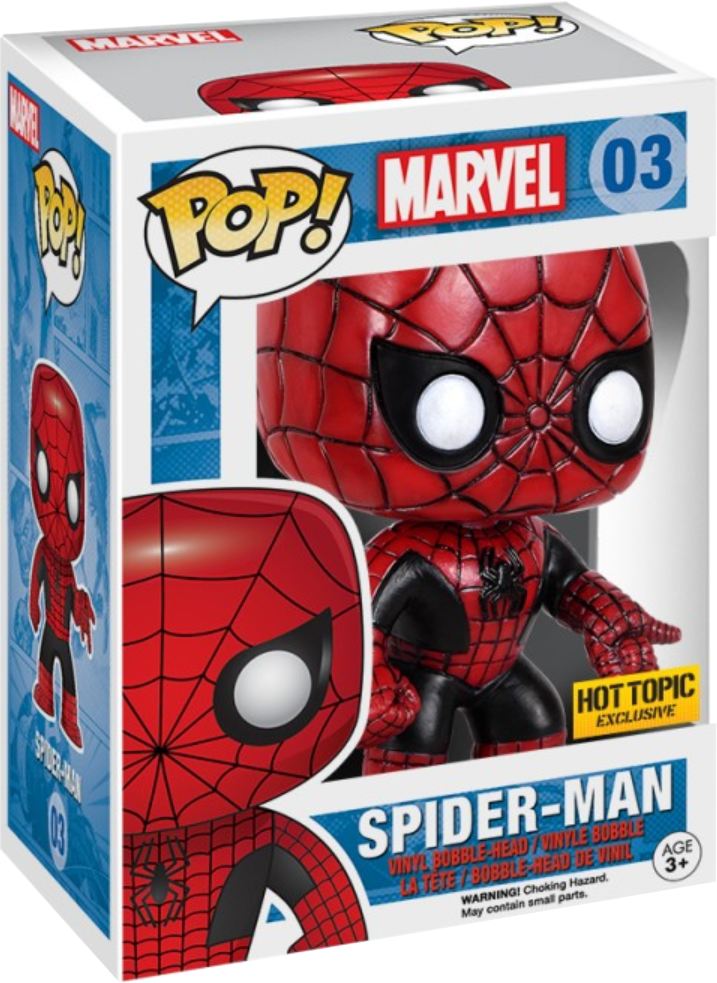 FUNKO POP! Bobble: Marvel: Spider-Man: Hot Topic Exclusive - Sammelfigur (Rot/Schwarz/Weiss)