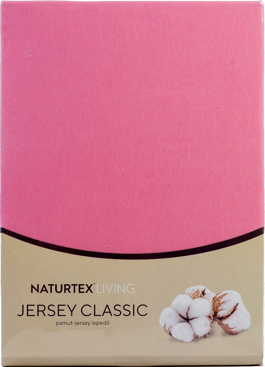 NATURTEX Jersey gumis lepedő, 140-160x200 cm, rózsaszín