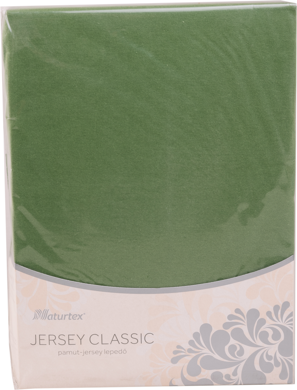 NATURTEX Jersey gumis lepedő, 140-160x200 cm, olajzöld