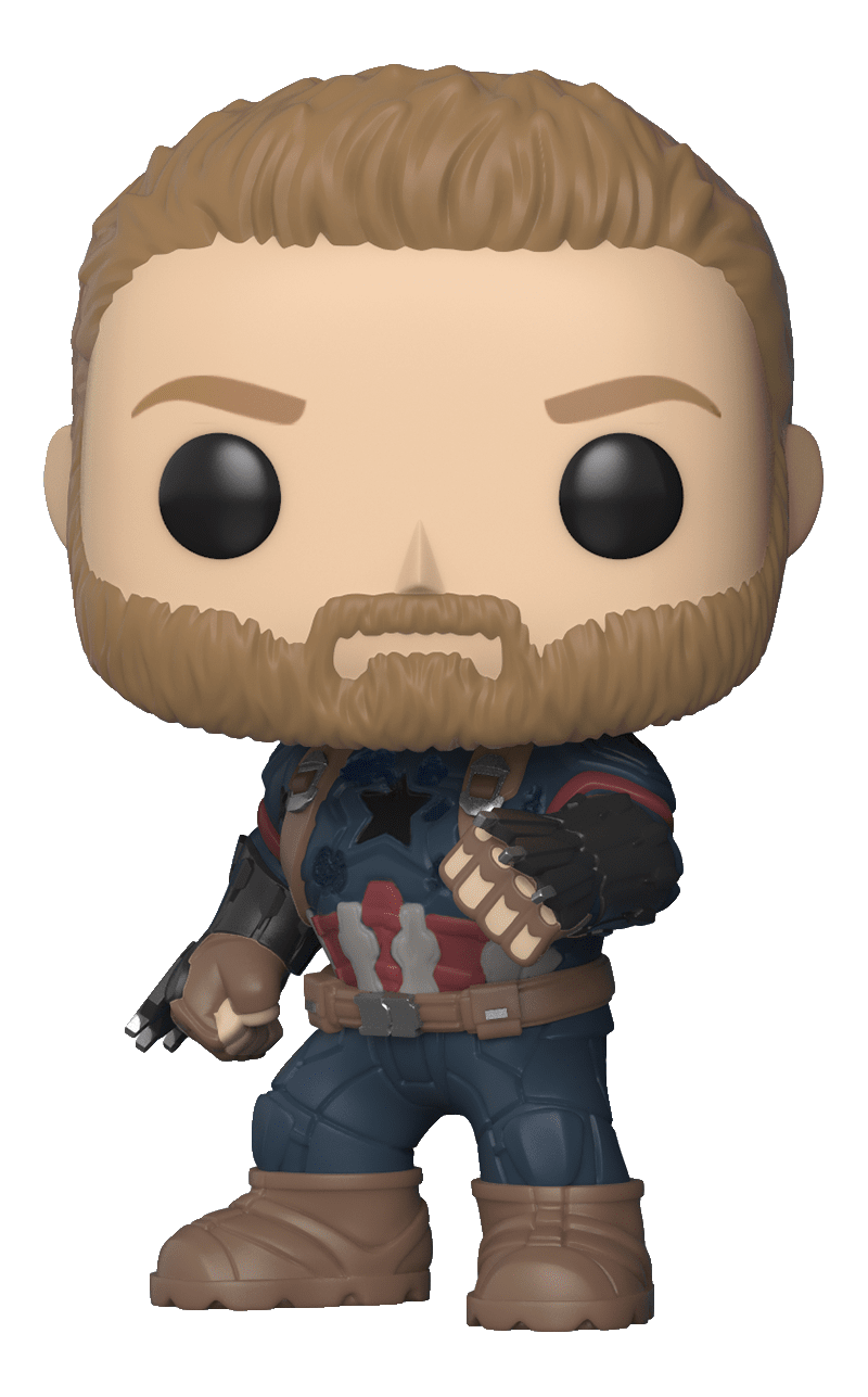 Captain America Funko Pop Figur, in Kampfpose.