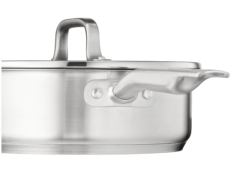 Tefal Virtuoso hapjespan 24 cm, 10 jaar garantie, Premium kwaliteit roestvrij staal, Titanium antiaanbaklaag, Warmte-indicator, Geschikt voor inductie, E4913225