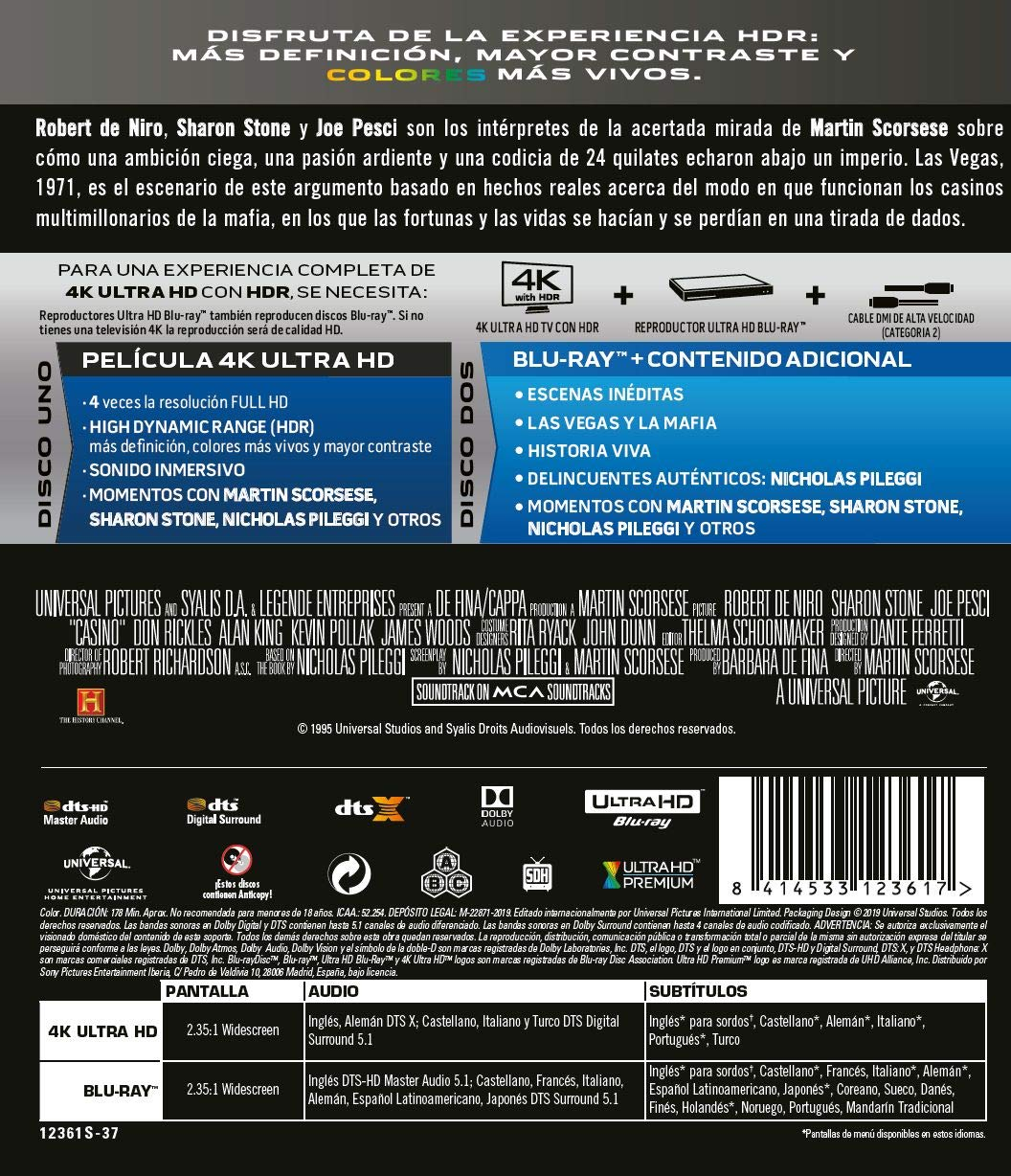 Contraportada de un DVD, con texto e imágenes.