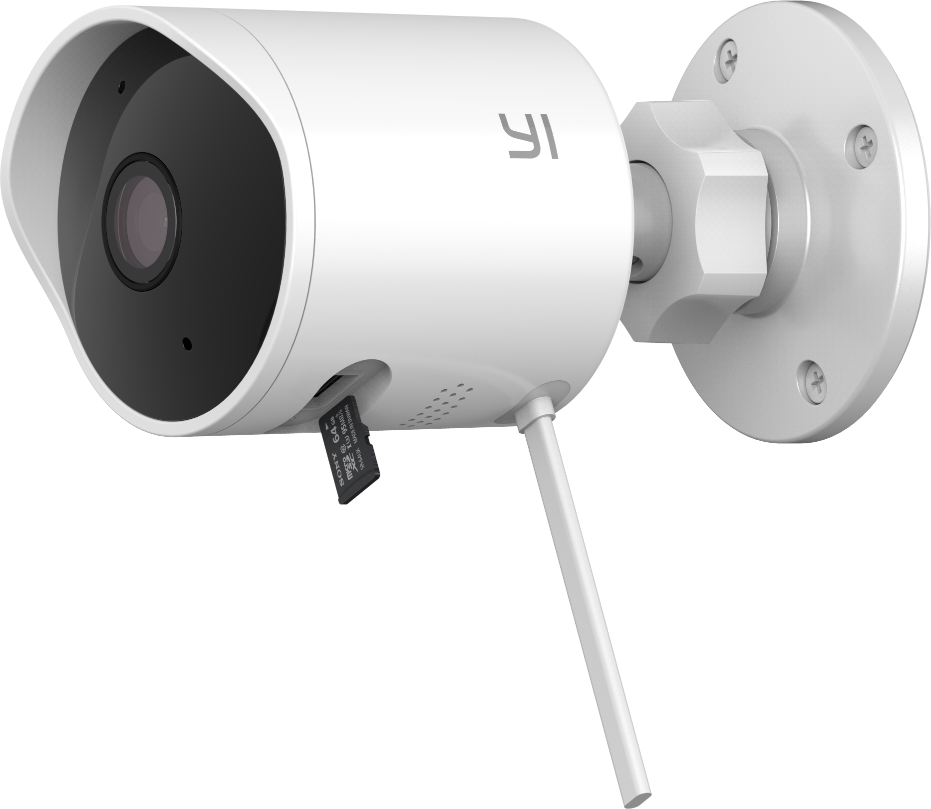 YI TECHNOLOGY YI Outdoor Camera 1080p, Weiß (H30), Sicherheitskamera (für Außen, Nachtsichtfunktion, Netzbetrieb, Schwenkbar, Neigbar, Weiß)