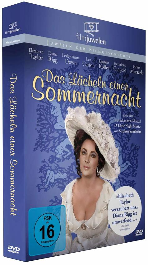 Film-DVD-Cover: "Das Lächeln einer Sommernacht". Elizabeth Taylor im Vordergrund.