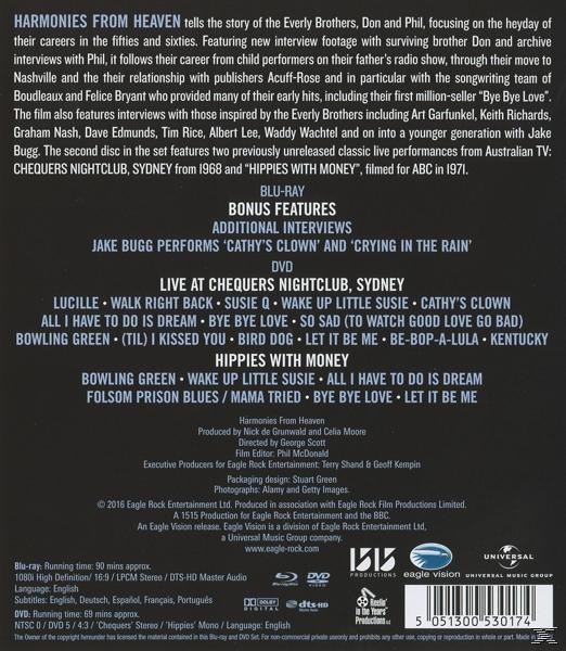 DVD hátlapja szöveggel és képekkel. A címe: 'Harmonies From Heaven'.