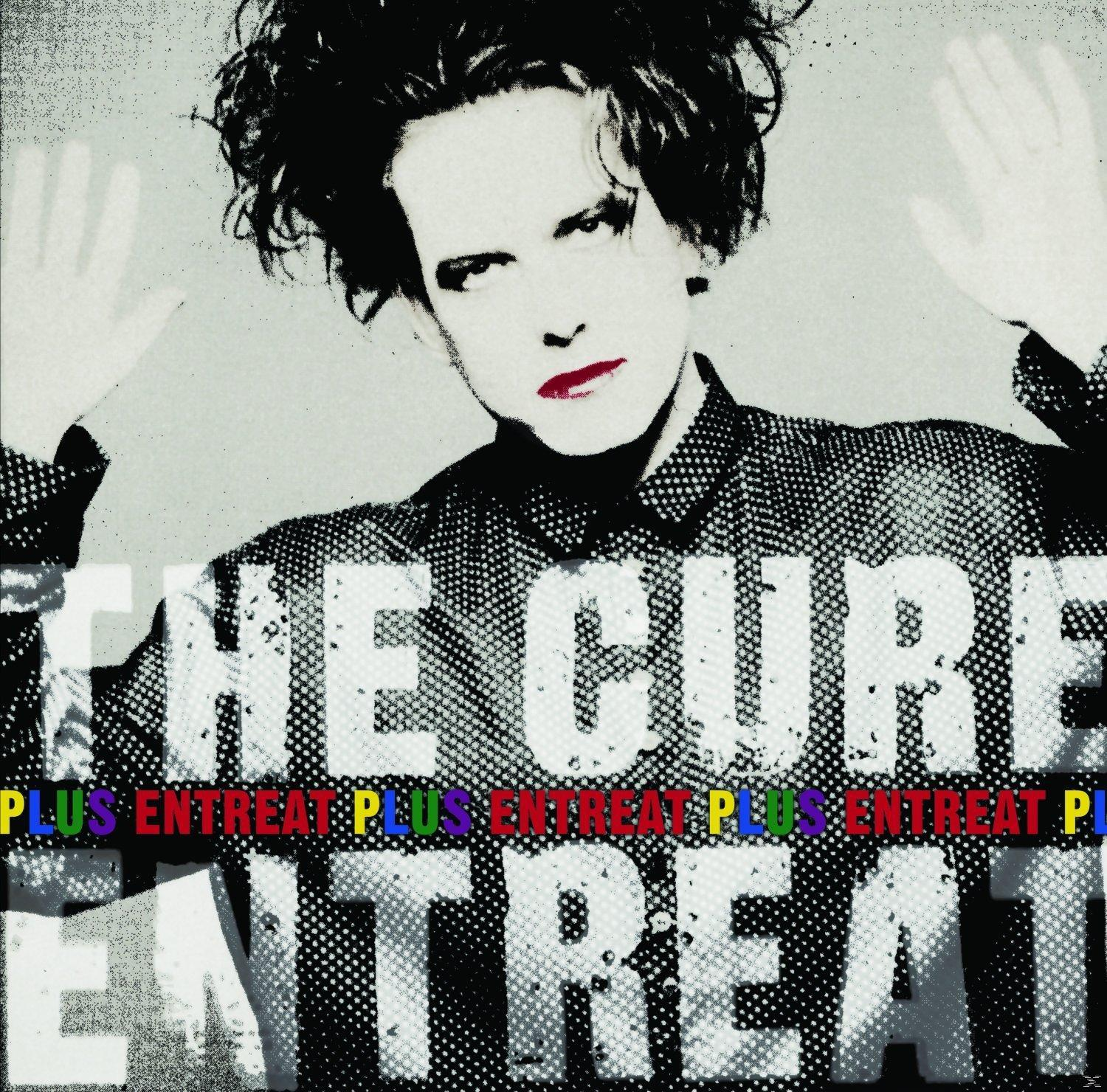 A Cure album borítója. Egy fekete hajú, piros rúzsos férfi felemeli a kezét. A szöveg a következő: 'THE CURE ENTREAT'.