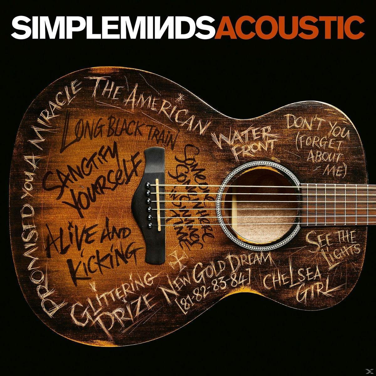 Simple Minds Acoustic album. A guitar with handwritten song titles.