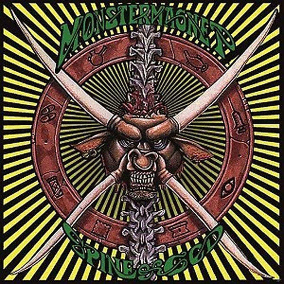 Album borító. Bika koponya keresztezett szarvakkal. A háttér sárga és fekete csíkos. A szöveg a következő: 'Monster Magnet'.