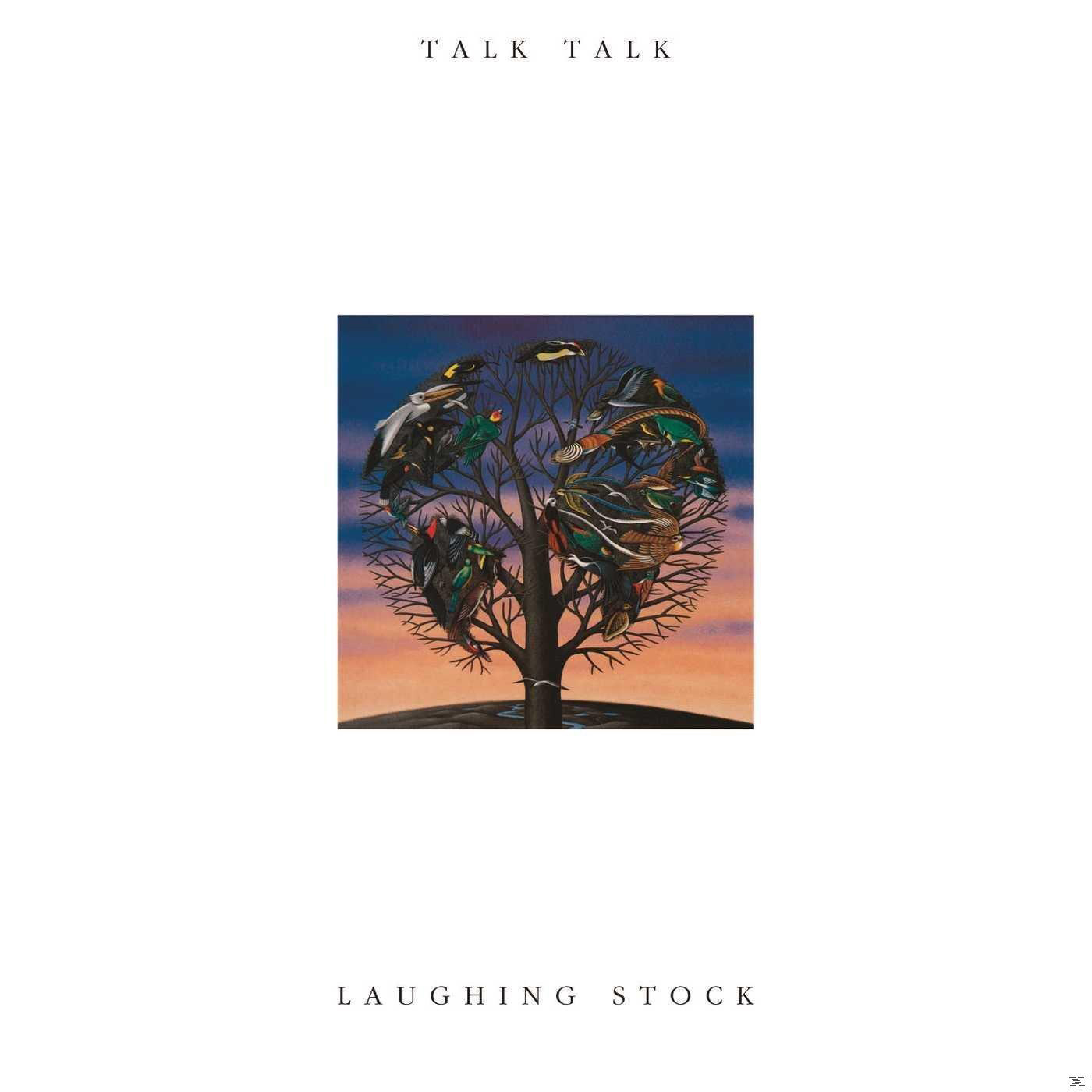 Albumcover: Baum mit Gesichtern als Blätter, Albumtitel 'Laughing Stock', Bandname oben.