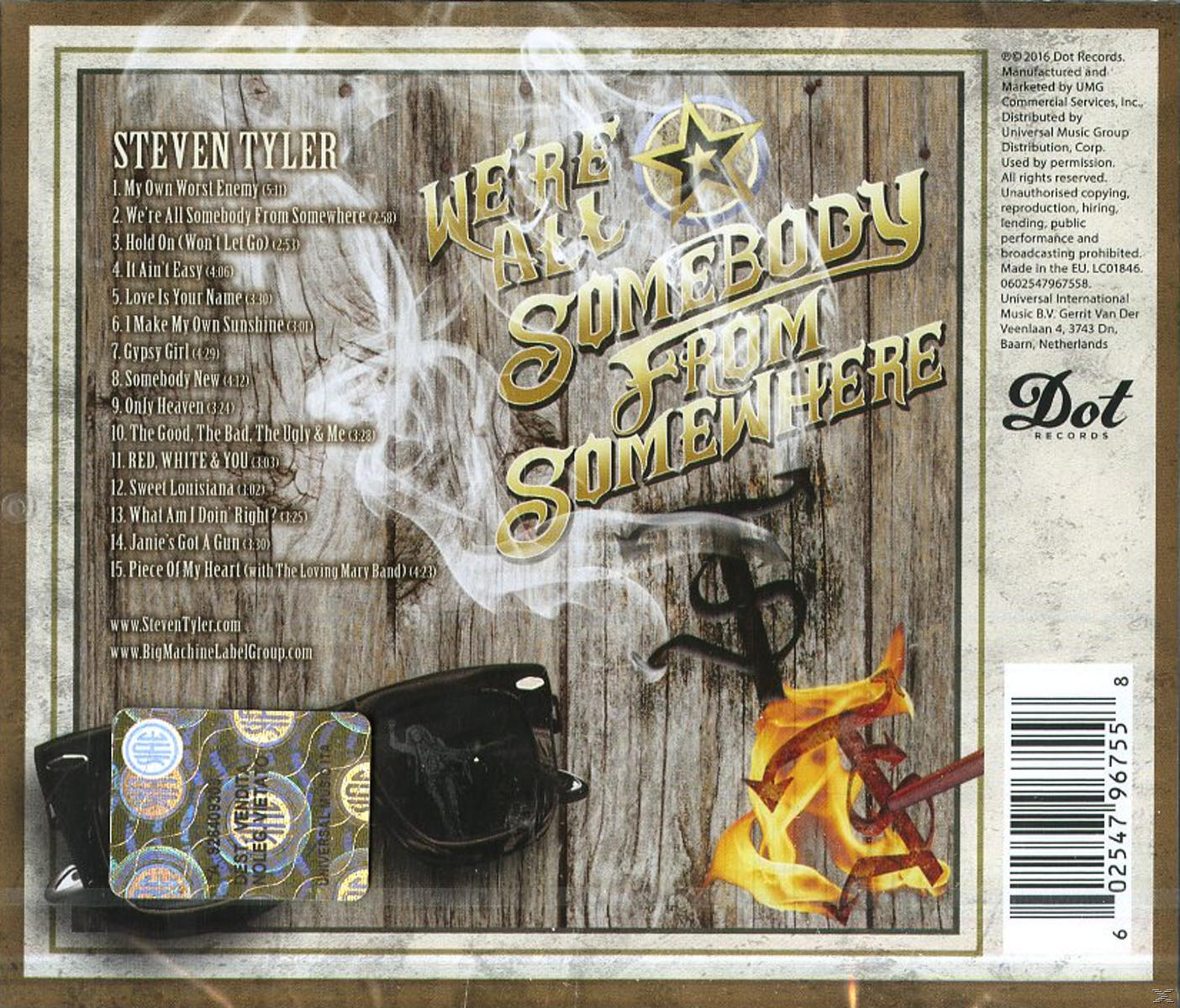 Steven Tyler - We're All Somebody From Somewhere  - (CD)