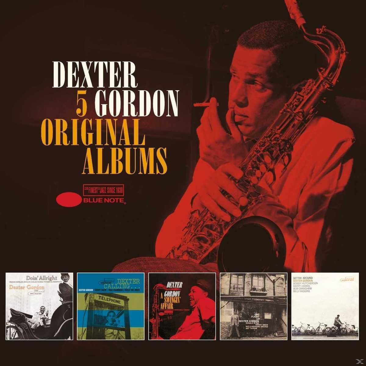 Albumcover mit Dexter Gordon, der nach rechts schaut. Titel: Dexter Gordon 5 Original Alben.