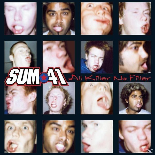 Albumcover: Eine Collage von Gesichtern mit offenem Mund, Sum 41 Logo und Albumtitel.