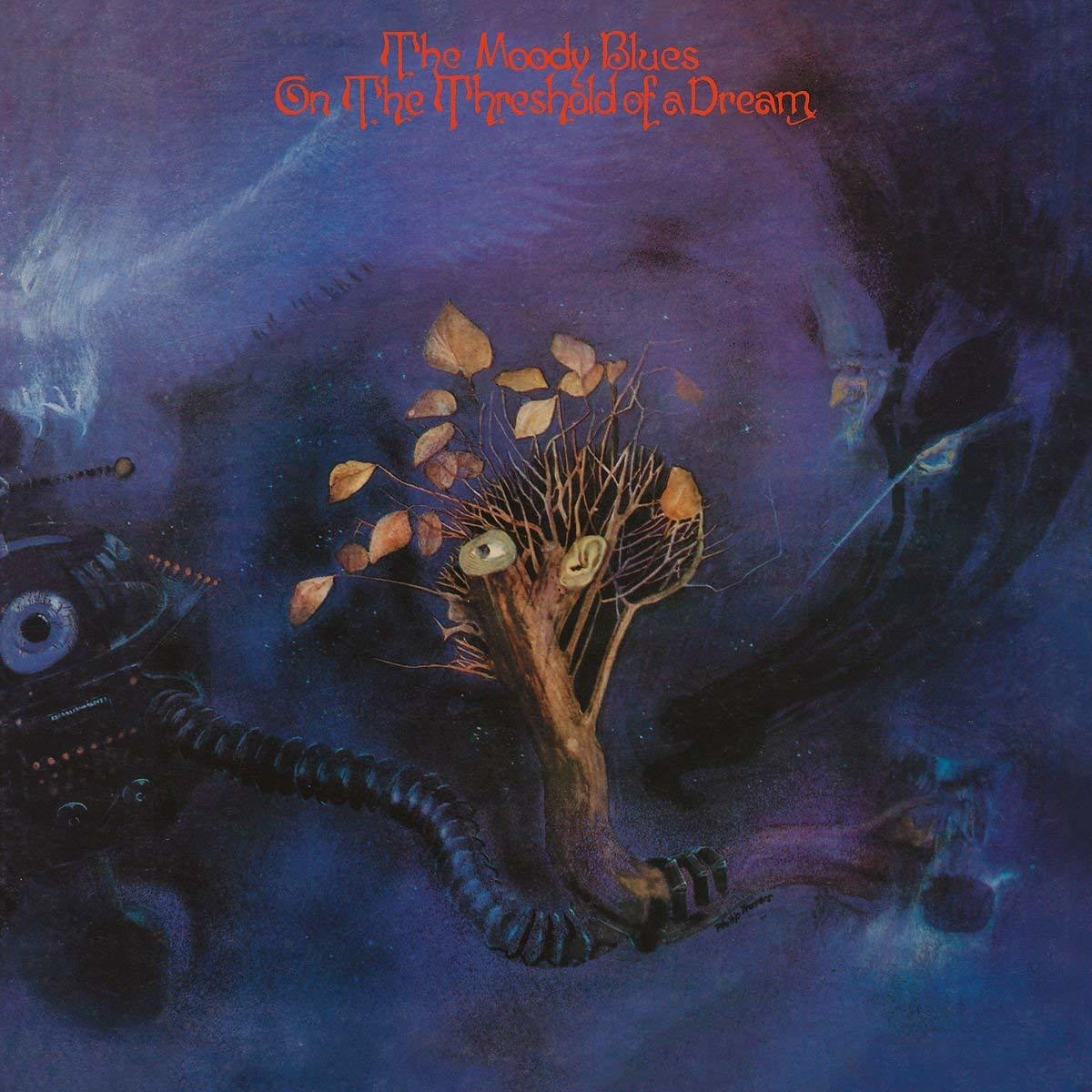 A The Moody Blues On The Threshold of a Dream című albumának borítója, szürreális illusztrációval.