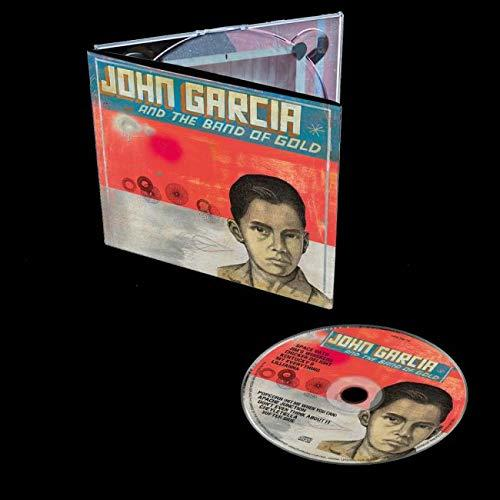 A John Garcia and The Band of Gold CD-tokja és lemeze. A borítón egy fiatalember portréja látható piros és szürke háttér előtt.