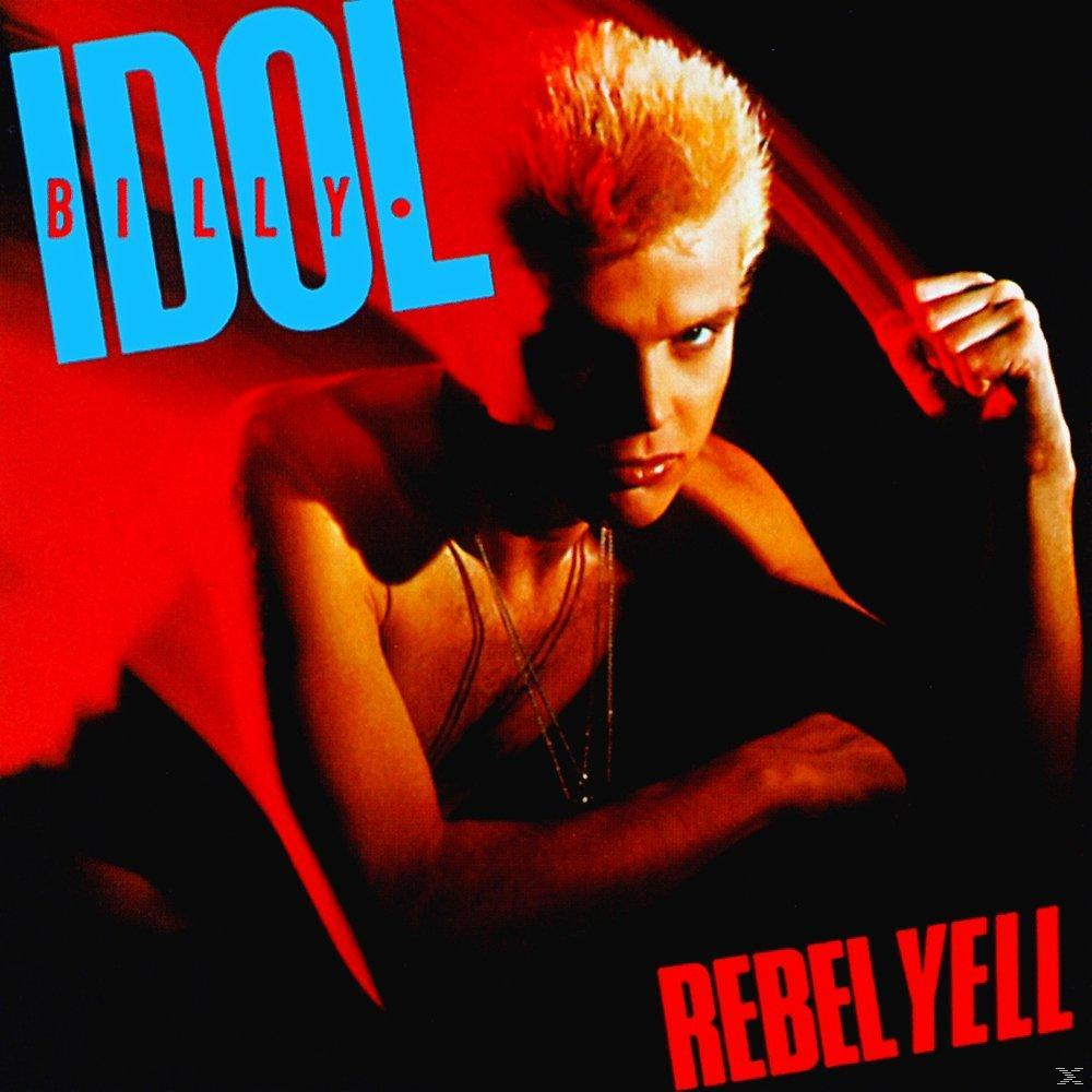 Albumcover: Billy Idol mit stacheligem blondem Haar und ohne Hemd. Titel: Rebel Yell, Billy Idol.