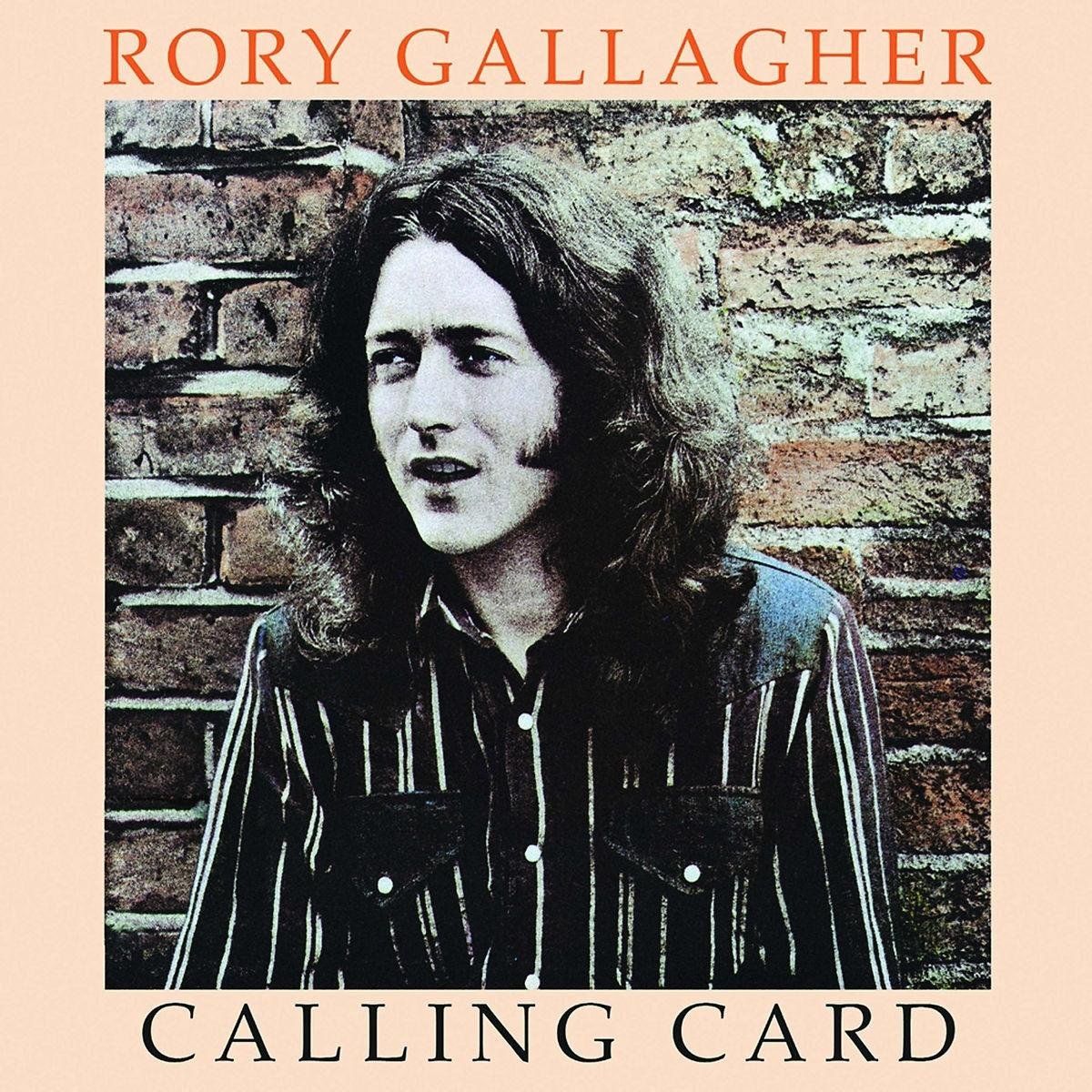 Rory Gallagher Albumcover, Porträt eines Mannes mit langen Haaren. Titel: Calling Card.
