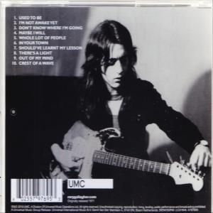 Mann mit Gitarre. Albumcover hat eine Titelliste. Schwarz-Weiß-Bild.