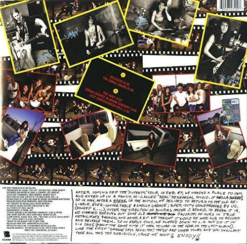 Rückseite eines Albums mit Fotos und Text. Gelb-schwarzes Filmstreifen-Design.