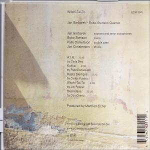 Album borító számlistával, a zenészek nevével és az album címével.