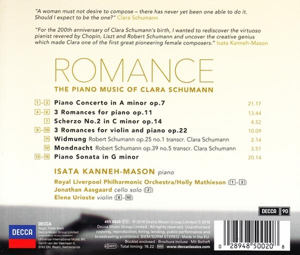 CD borító a 'ROMANCE' címmel, a dalok listájával és a művész fotójával.