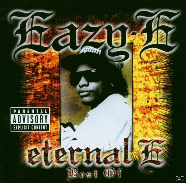 Album borító: Eazy-E portréja, kalap, napszemüveg, 'eternal E' felirattal.