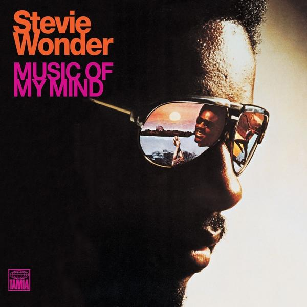 Stevie Wonder album borítója. Fekete sziluett napszemüveggel, amely egy naplementét és Stevie arcát tükrözi.