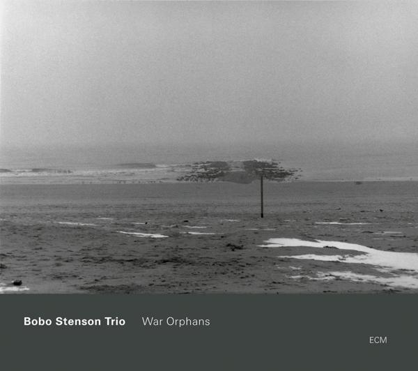 Schwarz-Weiß-Foto eines trostlosen Strandes unter einem bewölkten Himmel, Wasser in der Ferne.