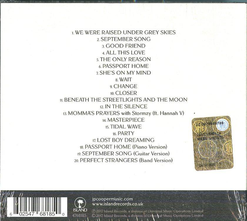 Pochette arrière du CD avec liste des titres, texte et logo Island Records.