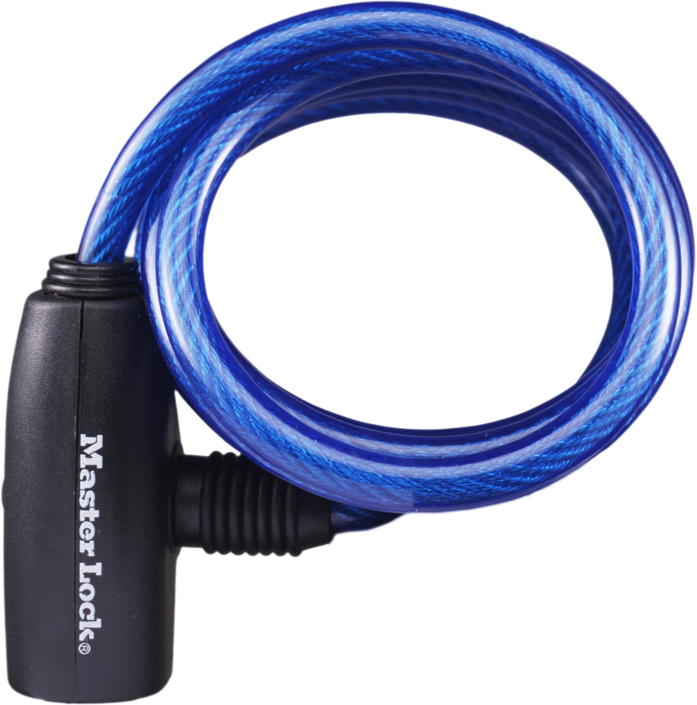 MASTERLOCK Acél kábelzár, 1,8m x 8mm, 2 db kulcs, vegyes színek: kék + piros átlátszó