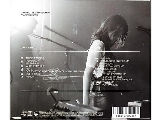 Stage Whisper - Charlotte Gainsbourg CD