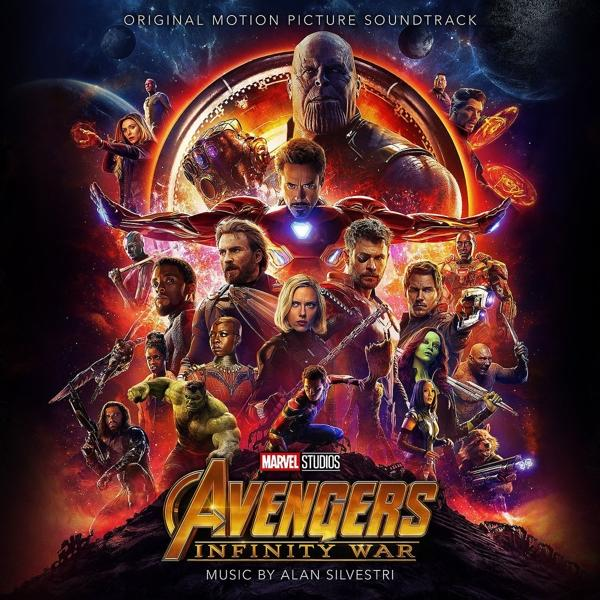 Affiche du film Avengers: Infinity War avec plusieurs héros et Thanos au centre.