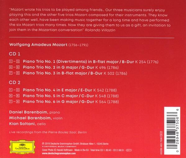 Daniel Barenboim, Kian Soltani, Michael Barenboim - COMPLETE MOZART TRIOS  - (CD)