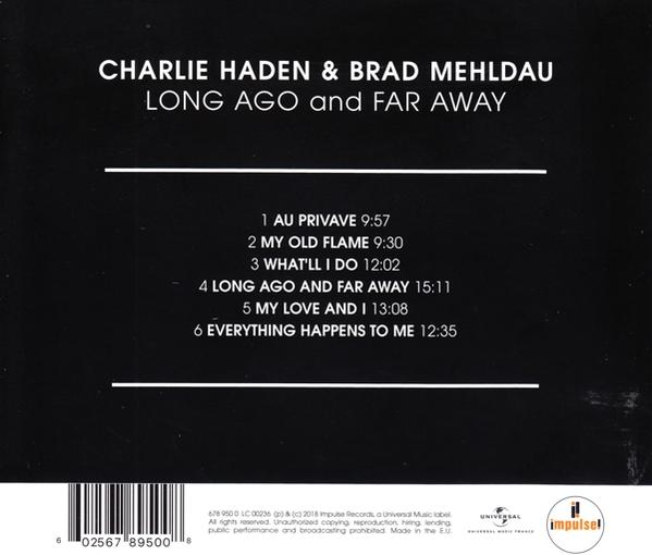 Achterkant van een album van Charlie Haden en Brad Mehldau, met tracklist.