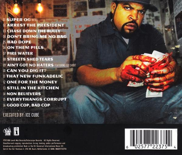 Le dos d'un boîtier de CD avec le titre de l'album et la liste des titres.