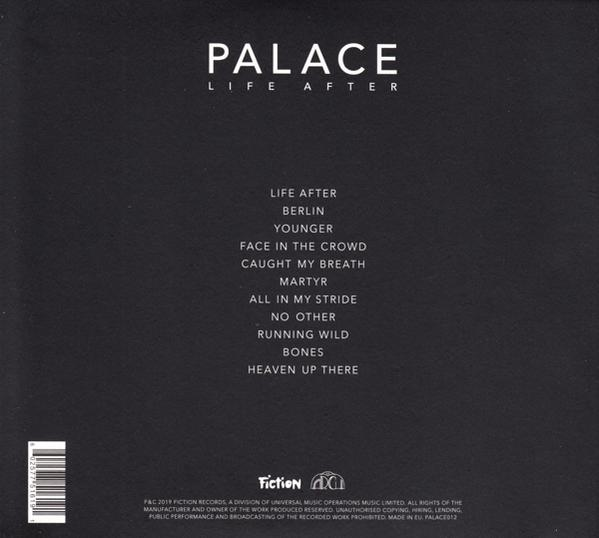 Dos de CD avec titres de chansons et nom du groupe 'PALACE'.