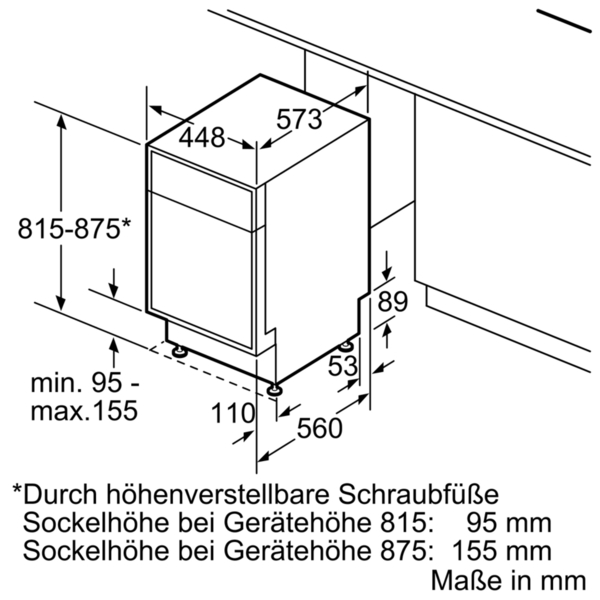 SIEMENS SR456S00PE Geschirrspüler (unterbaufähig, 448 mm breit