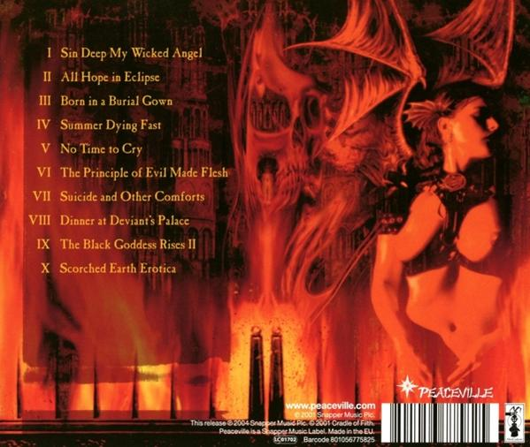 CD-Cover mit einer Frau und einem Feuerhintergrund mit Text.