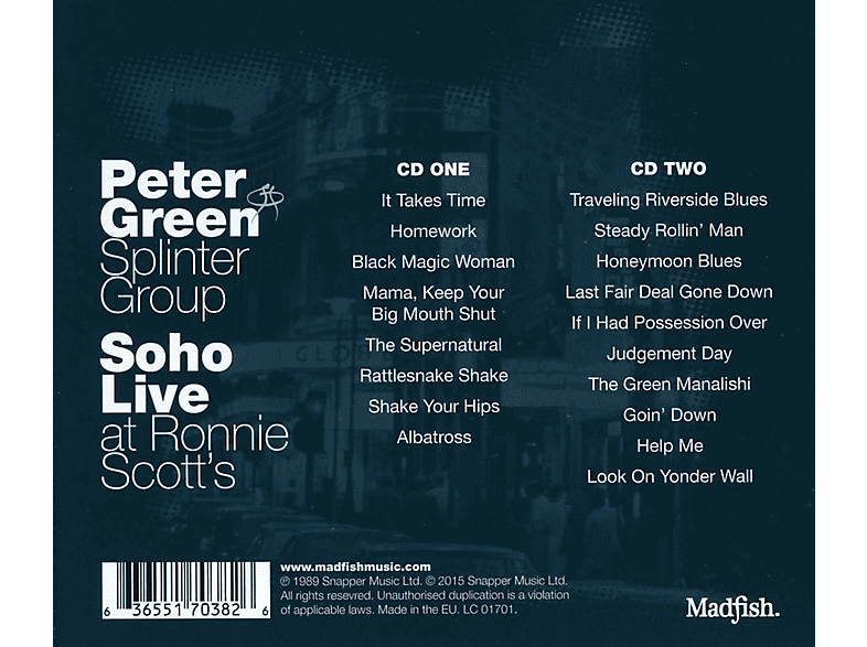 Thumbnail - Peter Green - Live At Ronnie Scotts-Soho (CD)